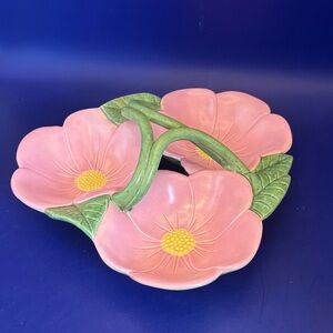 Holland Pink Floral Ceramic Serving Dish or Candy Dish